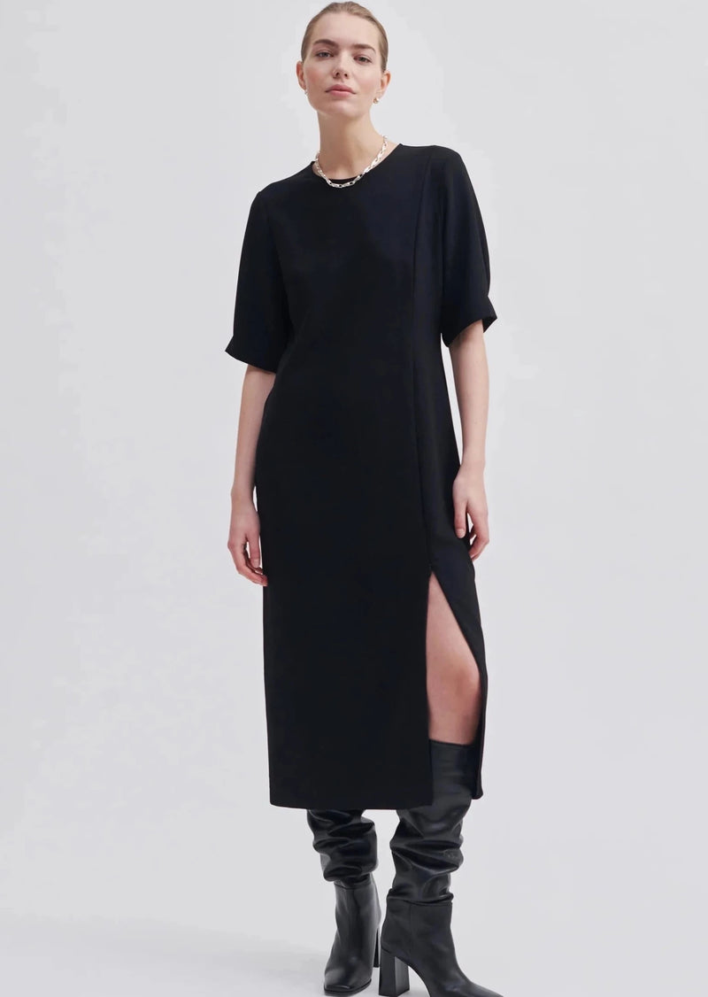 SECOND FEMALE MYSA S/S LONG DRESS BLACK