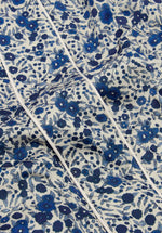LILY AND LIONEL CORINNA ROBE VISCOSE SATIN BLUE ASTER LIBERTY PRINT