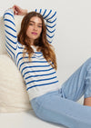 Jac Cadeaux Stripe cotton and cashmere sweater